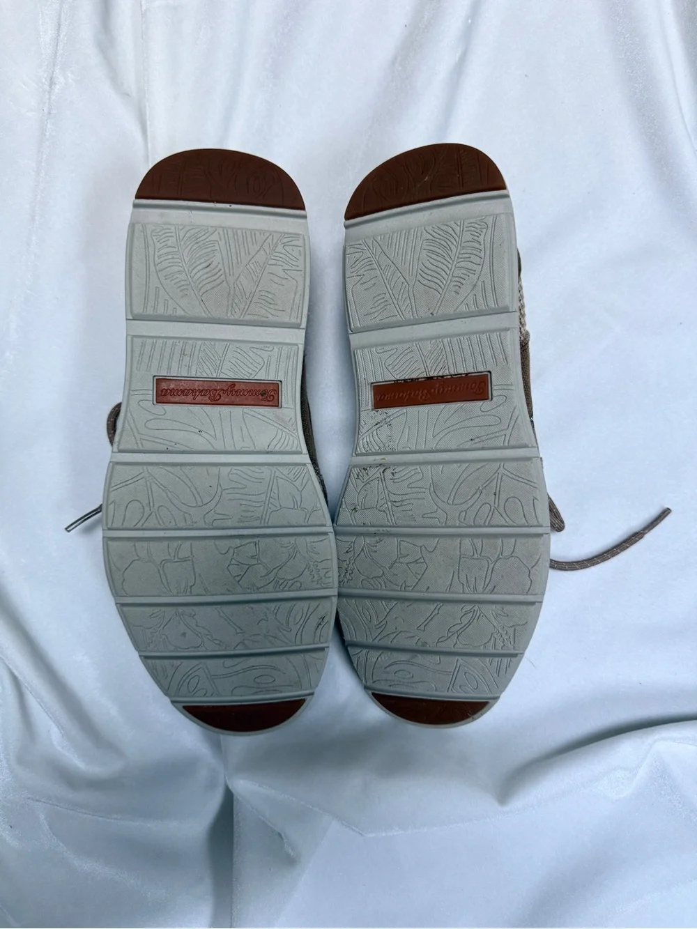 Tommy Bahama Men's Taupe and Brown Mesh Lace-Up Boat Shoes